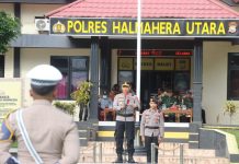Apel Gelar Operasi Mandiri Kewilayahan “ZEBRA KIE RAHA” 2025 Polres Halmahera Utara