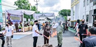 Kejari Lampung Musnahkan Barang Bukti 82 Perkara, 2,6 Kilo Sabu & 172 Kilo Ganja Dibakar!